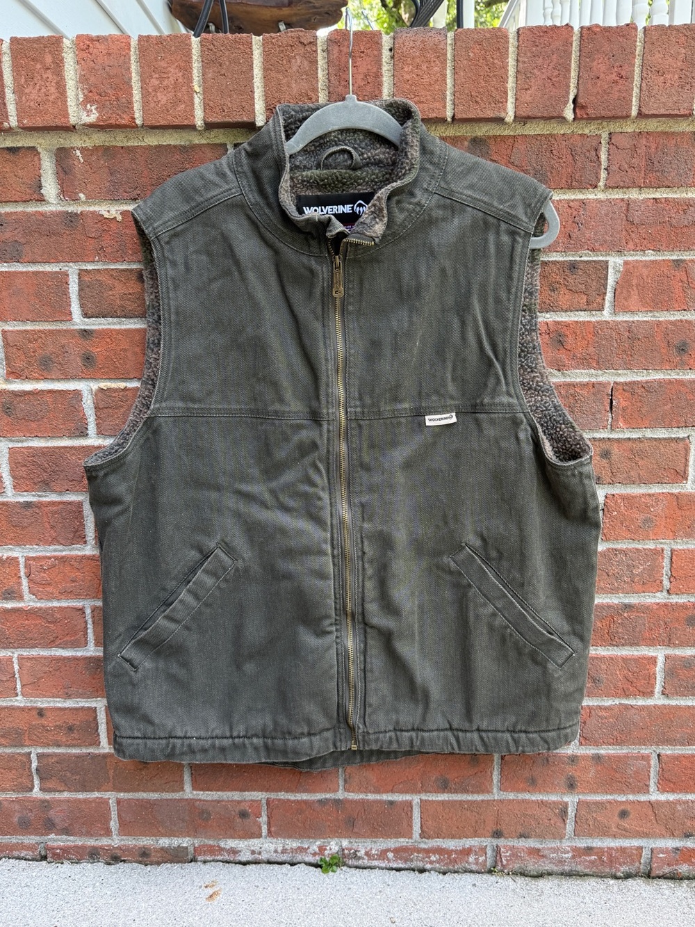 Wolverine Upland Camo Sherpa Fleece Lined Green Vest Size Large Men’s